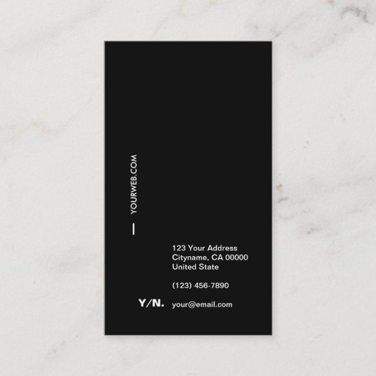 Zwart-witTypografie Verticaal Visitekaartje (Voorkant)
