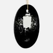 Zwart-witverf kan kunst platter maken keramisch ornament (Rechts)