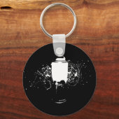 Zwart-witverf kan kunst platter maken sleutelhanger (Voorkant)