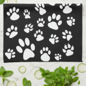 Zwart-witverfdrukken met Retrostijl en witvervormd Theedoek (Gevouwen)