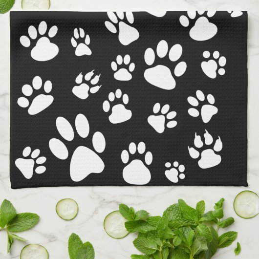 Zwart-witverfdrukken met Retrostijl en witvervormd Theedoek (Gevouwen)