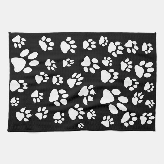 Zwart-witverfdrukken met Retrostijl en witvervormd Theedoek (Horizontaal)