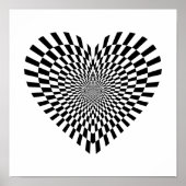 Zwart-witvinder - Heart optische illusie Poster (Voorkant)
