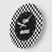 Zwart-witvinder vlag Racing Personaliseert  Grote Klok (Hoek)
