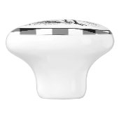 Zwart witvinkje land Rooster Keramische Knop (Zijkant)