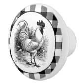 Zwart witvinkje land Rooster Keramische Knop (Rechts)