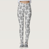 Zwart-witvis en haak patroon leggings (Voorkant)