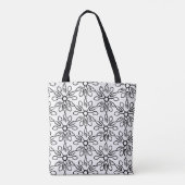 Zwart-witvis en haak patroon tote bag (Achterkant)