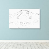 Zwart-witvliegtuig — Propeller Canvas Afdruk (Insitu (Houten vloer))