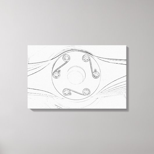 Zwart-witvliegtuig — Propeller Canvas Afdruk (Voorkant)