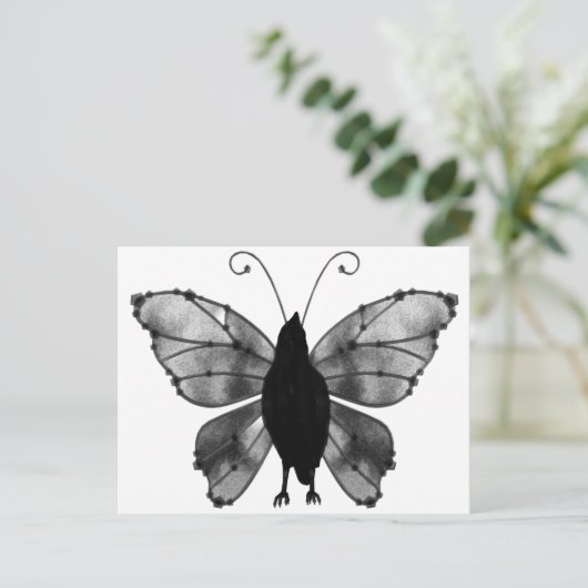 Zwart-witvlinder Raven Briefkaart (Staand voorkant)