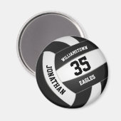 zwart witvolleybalteam kleuren jongens meisjes magneet (Voorkant / Achterkant)