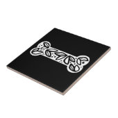 Zwart-witwasbeerbot zwart tegeltje (Zijkant)