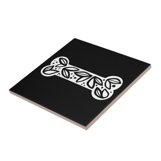 Zwart-witwasbeerbot zwart tegeltje (Zijkant)