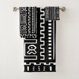 Zwart-witwashanddoekje Bad Handdoek