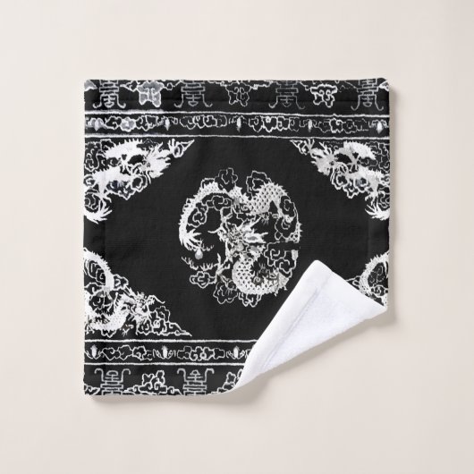 Zwart-witwashanddoekset Bad Handdoek (Wasdoekje)