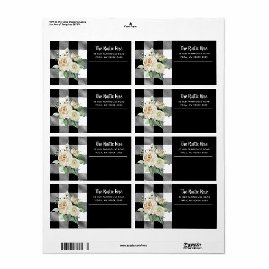 Zwart-witwaslabel Etiket (Full Sheet)