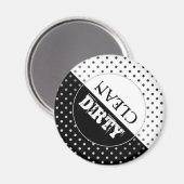 Zwart-witwasmachine met minialistische retro-wasma magneet (Voorkant / Achterkant)