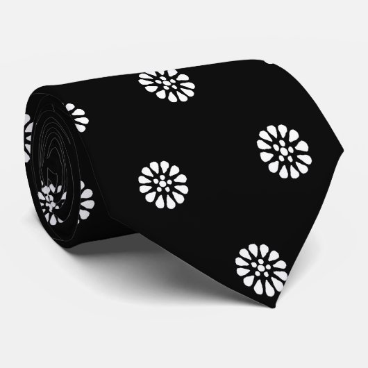 Zwart-witwasprogramma - Art Deco-patroon Stropdas (Opgerold)