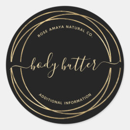 Zwart-witwasprogramma, mooie hoofdtekst, op maat ronde sticker