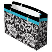 Zwart-witwastas met cadeautjes large cadeautasje (Achterkant Gekanteld)