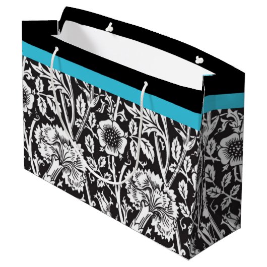 Zwart-witwastas met cadeautjes large cadeautasje (Achterkant Gekanteld)