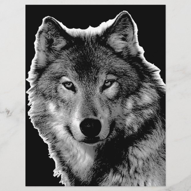 Zwart-witwerk met Wolf (Voorkant)