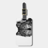 Zwart-witwerk met Wolf Bagagelabel (Voorkant verticaal)