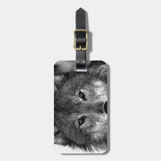 Zwart-witwerk met Wolf Bagagelabel (Voorkant verticaal)