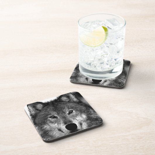 Zwart-witwerk met Wolf Bier Onderzetter (Rechterzijde)