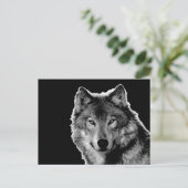Zwart-witwerk met Wolf Briefkaart (Staand voorkant)