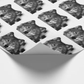 Zwart-witwerk met Wolf Cadeaupapier (Hoek)