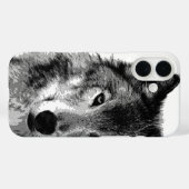 Zwart-witwerk met Wolf Case-Mate iPhone Case (Achterkant (horizontaal))