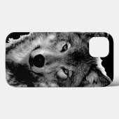 Zwart-witwerk met Wolf Case-Mate iPhone Case (Achterkant (horizontaal))