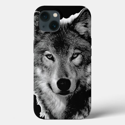 Zwart-witwerk met Wolf Case-Mate iPhone Case (Achterkant)