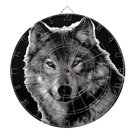 Zwart-witwerk met Wolf Dartbord (Voorkant)