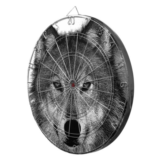 Zwart-witwerk met Wolf Dartbord (Voorkant Rechts)