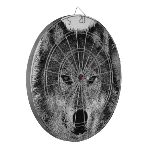 Zwart-witwerk met Wolf Dartbord (Voorkant Links)