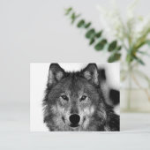Zwart-witwerk met Wolf Feestdagenkaart (Staand voorkant)