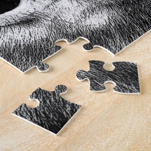 Zwart-witwerk met Wolf Legpuzzel (Zijkant)