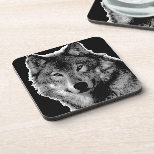 Zwart-witwerk met Wolf Onderzetter (Linkerzijde)