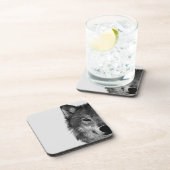 Zwart-witwerk met wolf oog bier onderzetter (Rechterzijde)