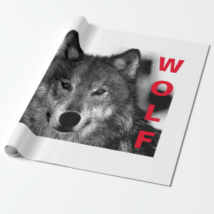Zwart-witwerk met wolf oog cadeaupapier