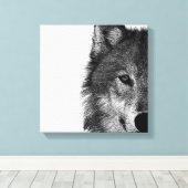 Zwart-witwerk met wolf oog canvas afdruk (Insitu (Houten vloer))