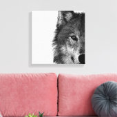 Zwart-witwerk met wolf oog canvas afdruk (Insitu (Woonkamer))
