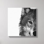 Zwart-witwerk met wolf oog canvas afdruk (Voorkant)