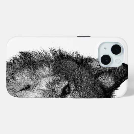 Zwart-witwerk met wolf oog Case-Mate iPhone case (Achterkant (horizontaal))