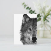 Zwart-witwerk met wolf oog feestdagenkaart (Staand voorkant)