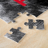 Zwart-witwerk met wolf oog legpuzzel (Zijkant)