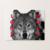 Zwart-witwerk met wolf oog legpuzzel (Horizontaal)